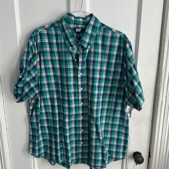 Land's End Short Sleeve Poplin Casual Shirt 2XL - Picture 1 of 2
